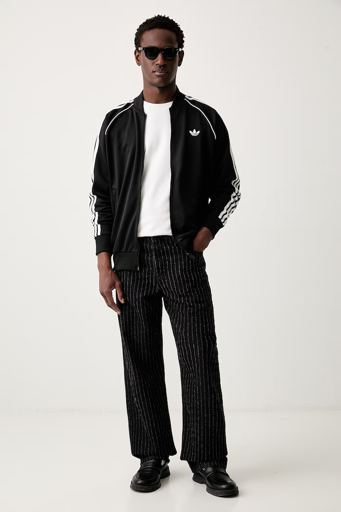 adidas Originals μπλούζα με κουμπιά ανδρική KE3512 μαύρο SS26