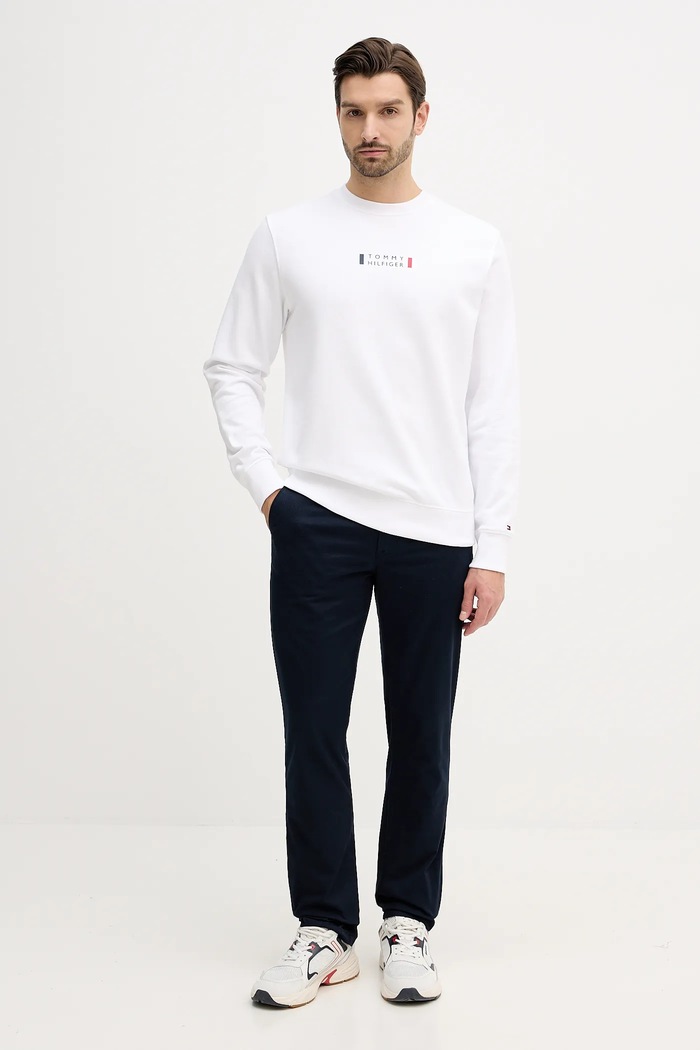 Tommy Hilfiger pamut melegítőfelső MW0MW41428 fehér SS26