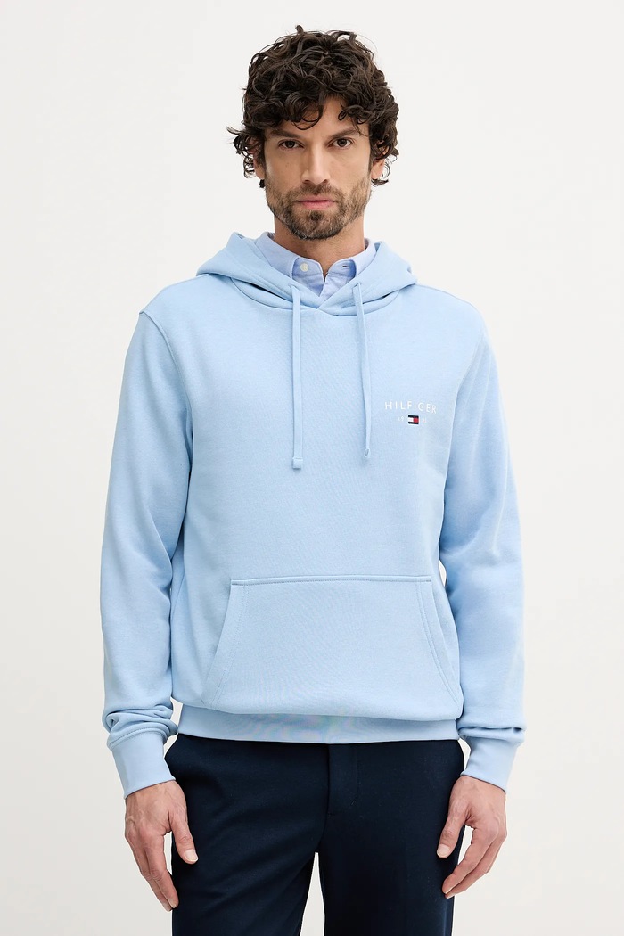Mikina Tommy Hilfiger s kapucí modrá MW0MW41429