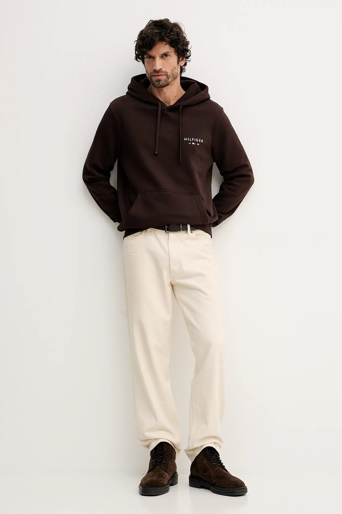 Суичър Tommy Hilfiger MW0MW41429 кафяв SS26