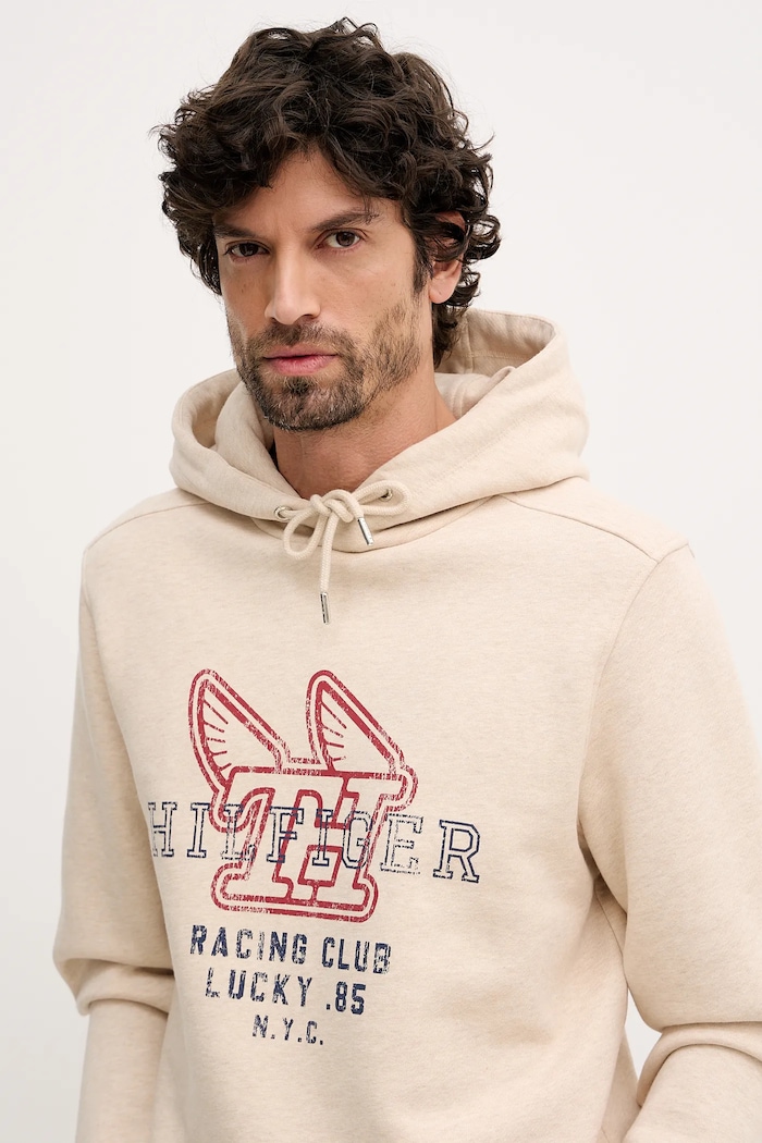 Bavlnená mikina Tommy Hilfiger béžová MW0MW41431