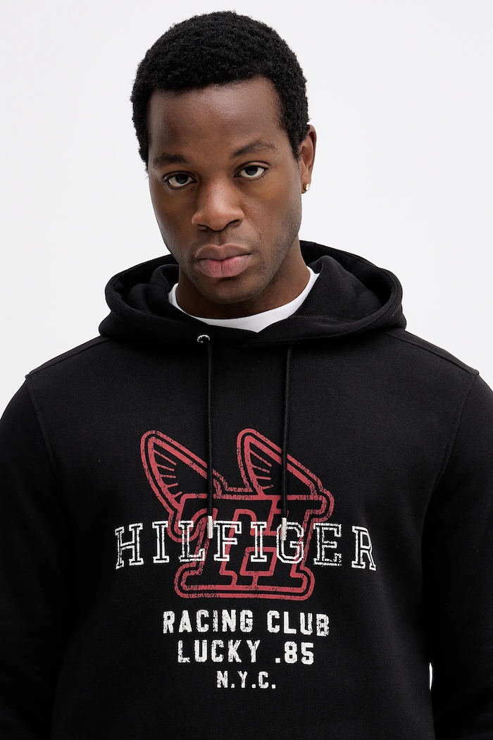 Tommy Hilfiger pamut melegítőfelső fekete MW0MW41431