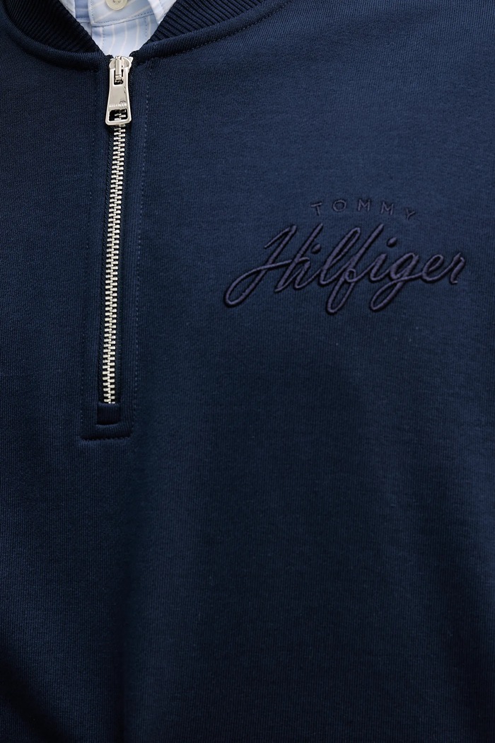 Βαμβακερή μπλούζα Tommy Hilfiger σκούρο μπλε MW0MW41432