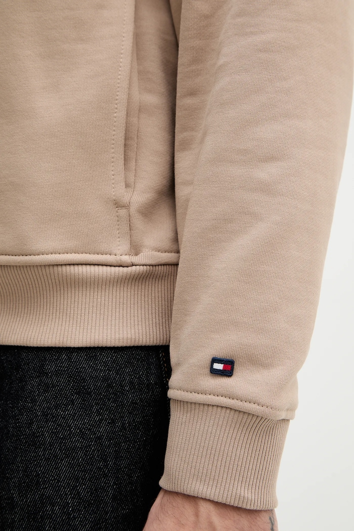 Tommy Hilfiger pamut melegítőfelső MW0MW41432 bézs