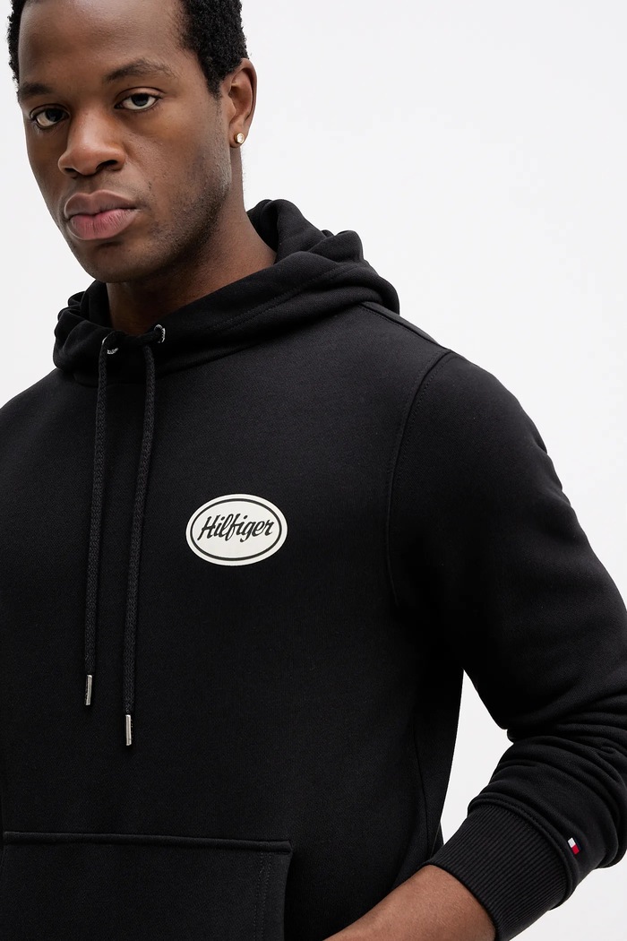 Tommy Hilfiger pamut melegítőfelső fekete MW0MW41434