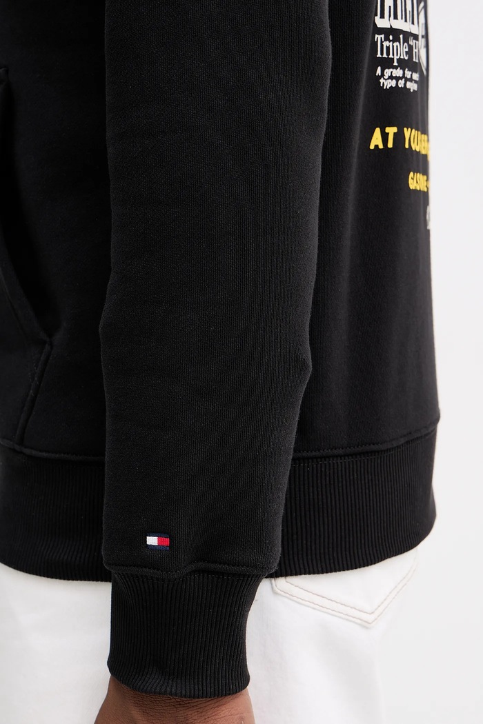 Tommy Hilfiger pamut melegítőfelső MW0MW41434 fekete