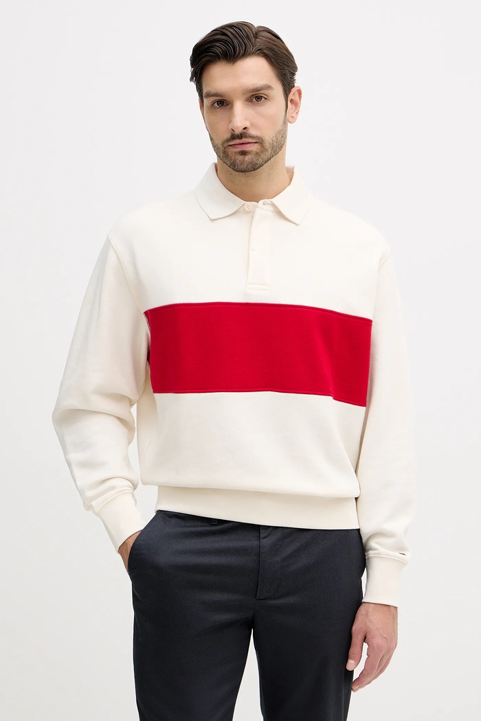 Tommy Hilfiger bluză cu modele bej MW0MW41444
