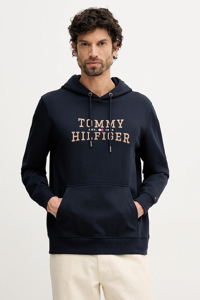 Μπλούζα Tommy Hilfiger με κουκούλα σκούρο μπλε MW0MW42528