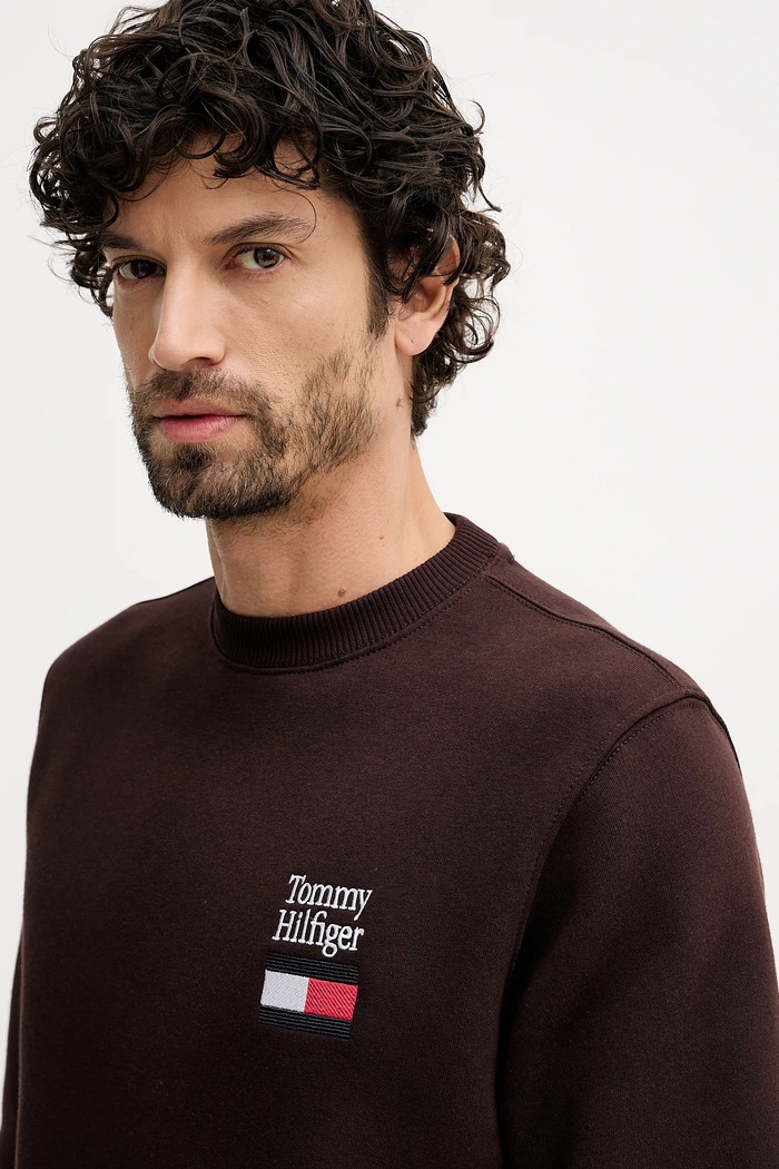 Tommy Hilfiger mikina pánska hnedá MW0MW42778