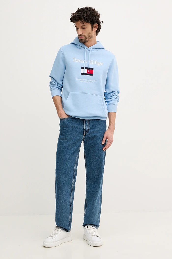 Μπλούζα Tommy Hilfiger MW0MW42735 μπλε SS26