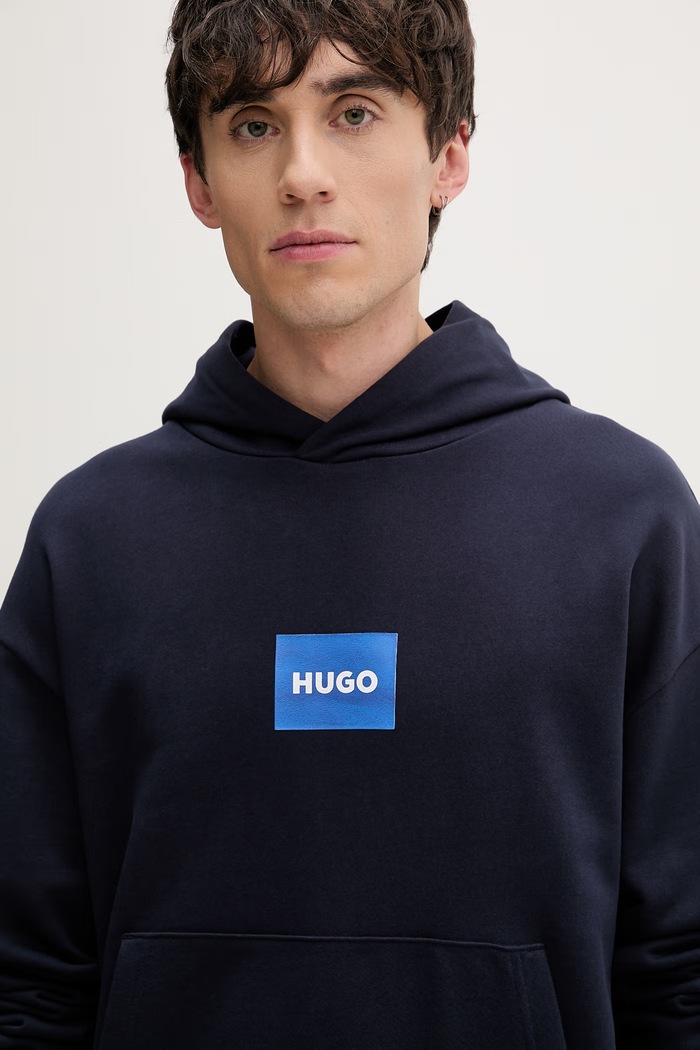 HUGO Blue μπλούζα με κουκούλα ανδρική βαμβακερή Nayohood σκούρο μπλε 50556613