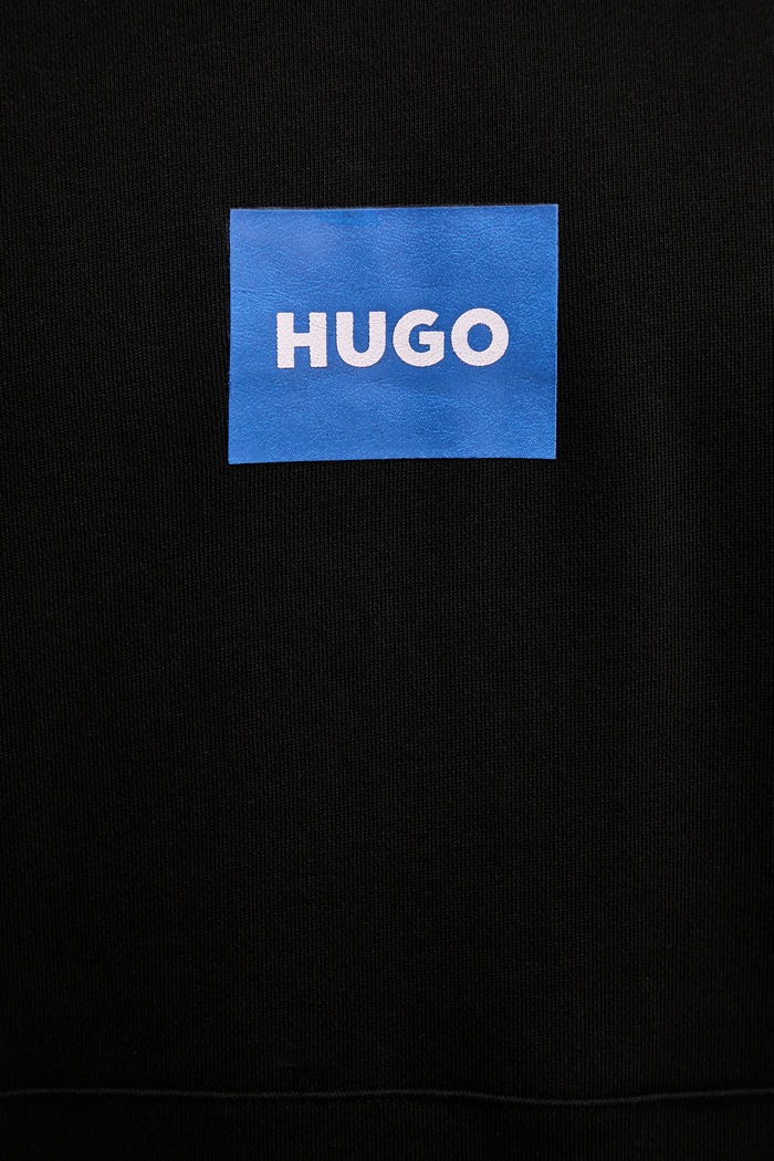 HUGO Blue μπλούζα με κουκούλα ανδρική βαμβακερή Nayohood 50556613 μαύρο