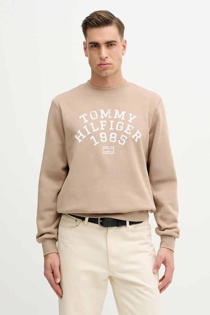 Dukserica Tommy Hilfiger print bež MW0MW41426