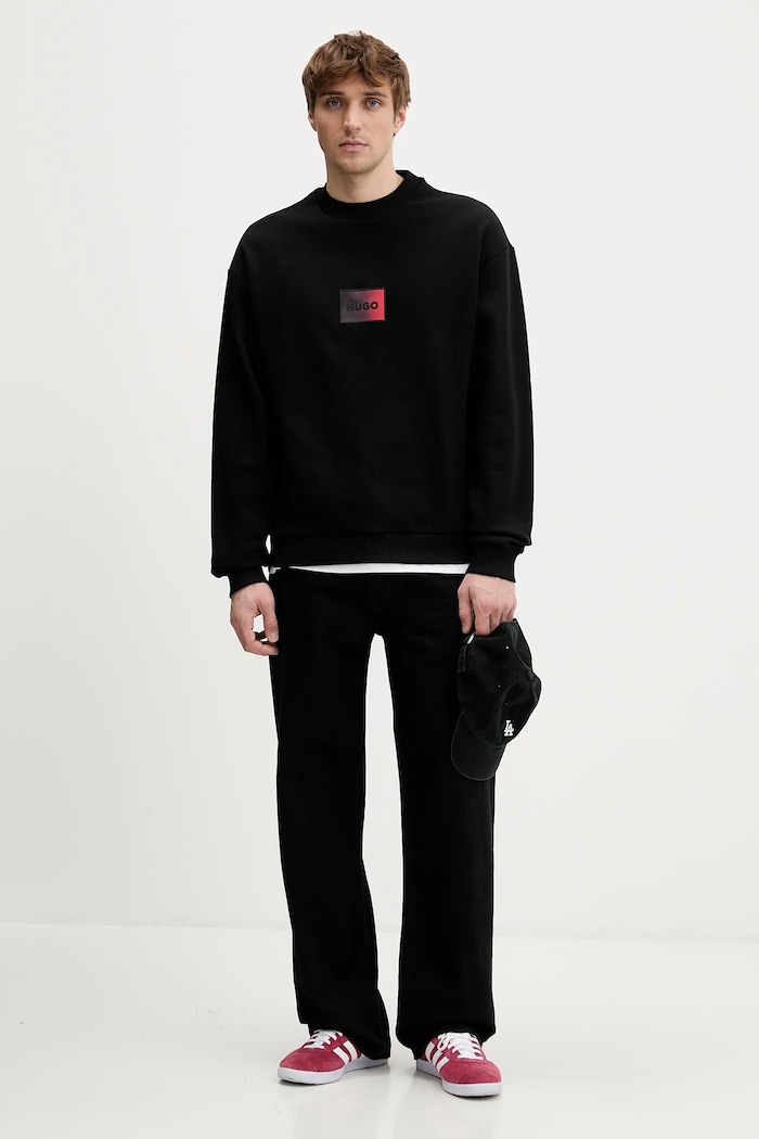 HUGO bluza bawełniana Danotop 50553134 czarny SS26