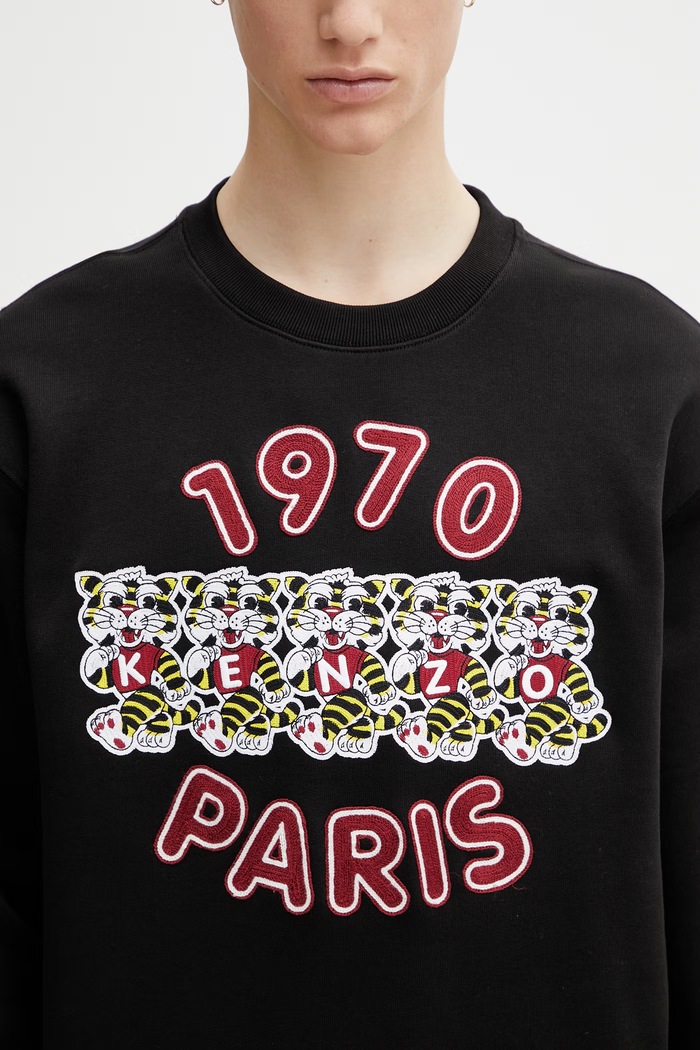 Kenzo bluza bawełniana męska czarny FG55SW2064MJ