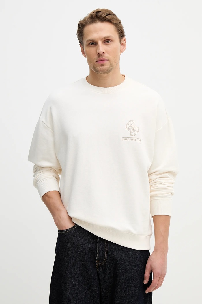 Guess bluza bawełniana bawełna beżowy M6RQ41.K68I4