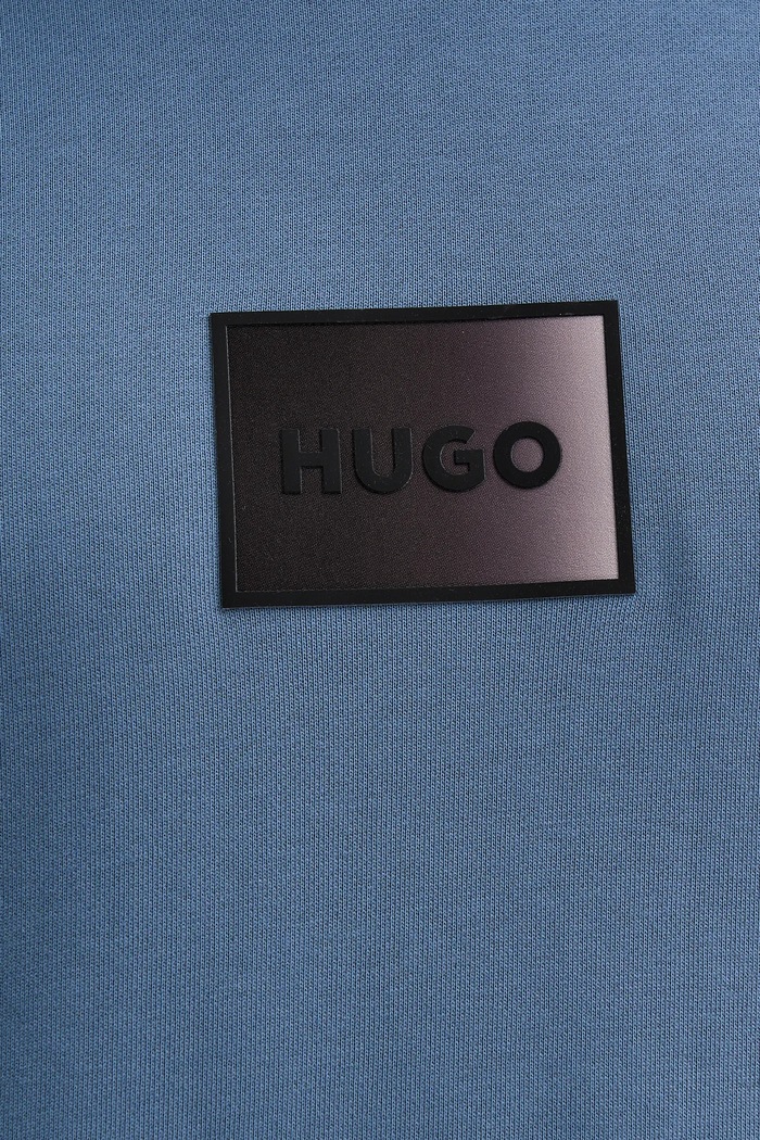 Βαμβακερή μπλούζα HUGO TRIPLET BLUE THONG 50553145 μπλε
