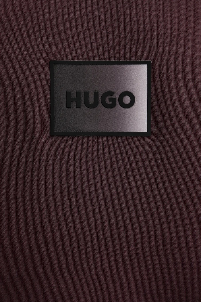 Βαμβακερή μπλούζα HUGO TRIPLET BLUE THONG 50553145 μπορντό