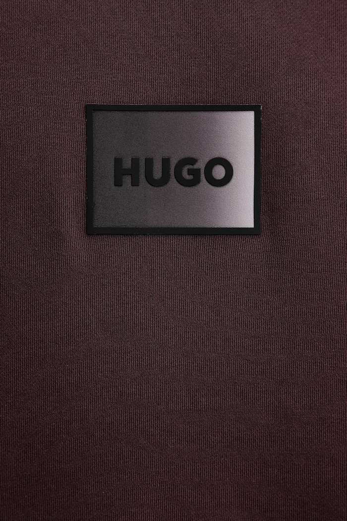 Βαμβακερή μπλούζα HUGO TRIPLET BLUE THONG 50553145 μπορντό