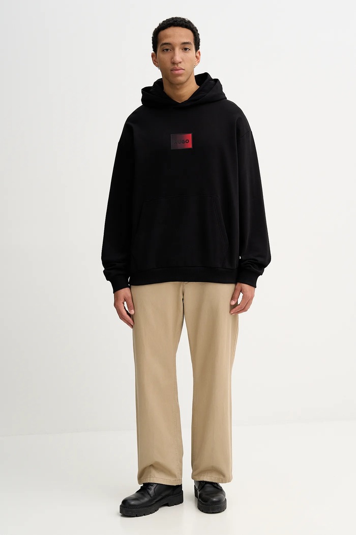 HUGO bluza bawełniana Danohood 50553145 czarny SS26