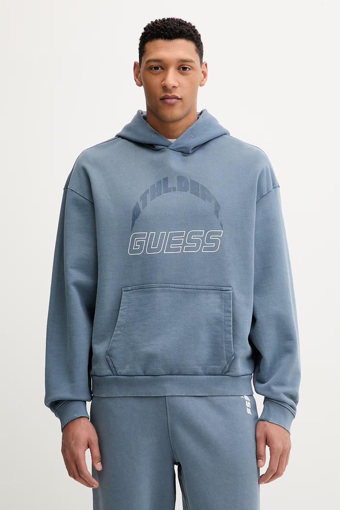 Guess hanorac de bumbac NAWAT print albastru Z6RQ10.KD371