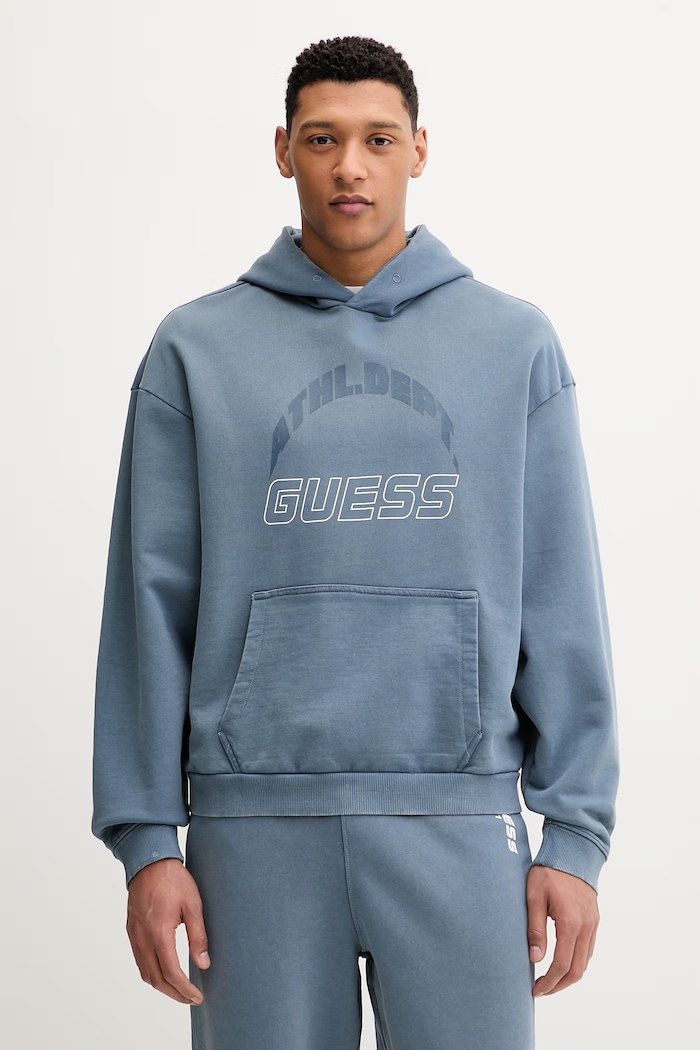Guess hanorac de bumbac NAWAT print albastru Z6RQ10.KD371