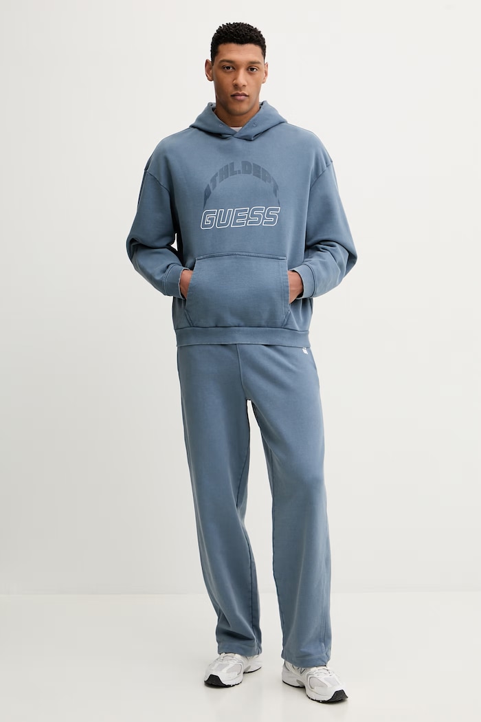 Guess hanorac de bumbac NAWAT Z6RQ10.KD371 albastru SS26