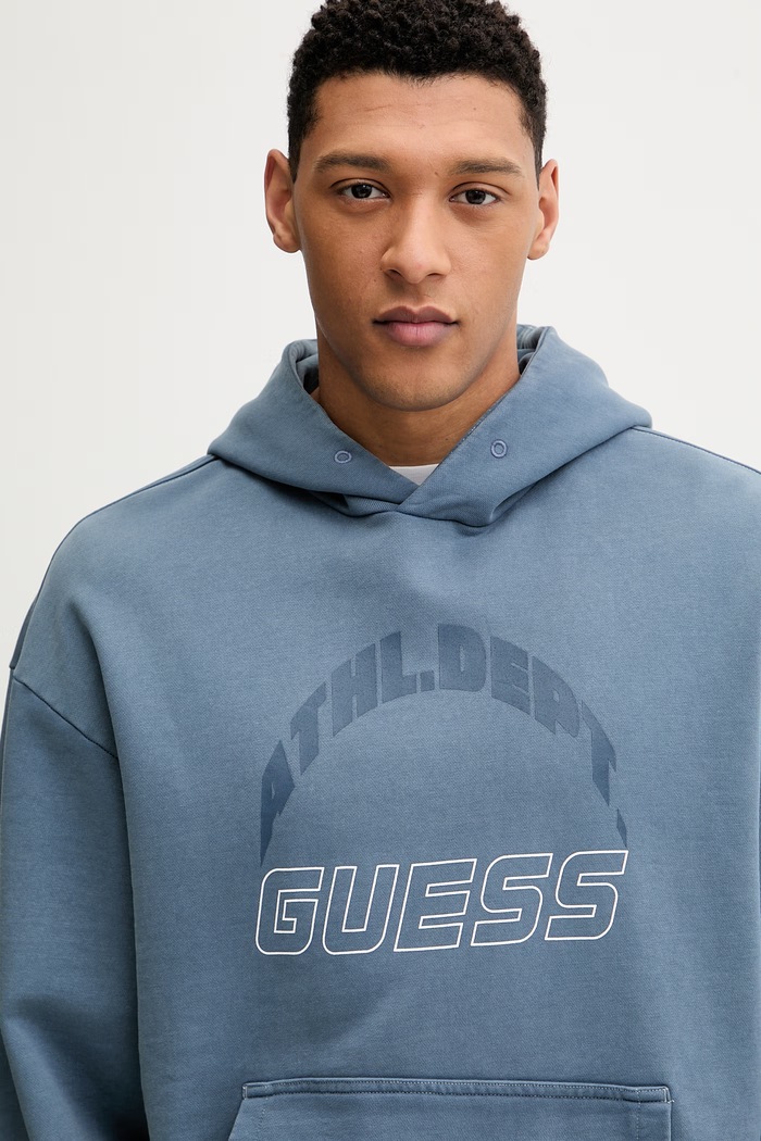 Guess hanorac de bumbac NAWAT albastru Z6RQ10.KD371
