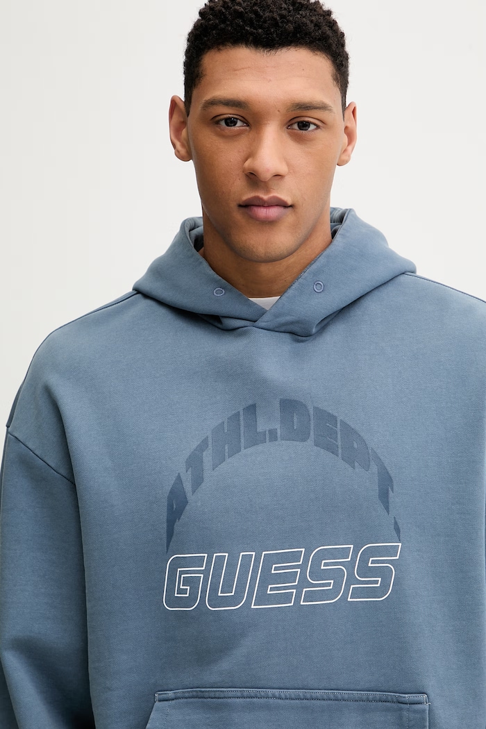 Guess hanorac de bumbac NAWAT albastru Z6RQ10.KD371
