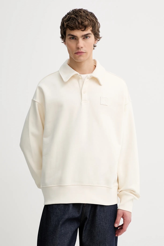 Bavlnená mikina Calvin Klein bavlna béžová LV14LE202G