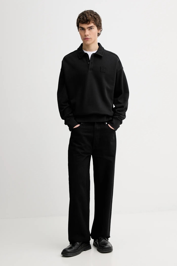 Βαμβακερή μπλούζα Calvin Klein LV14LE202G μαύρο SS26
