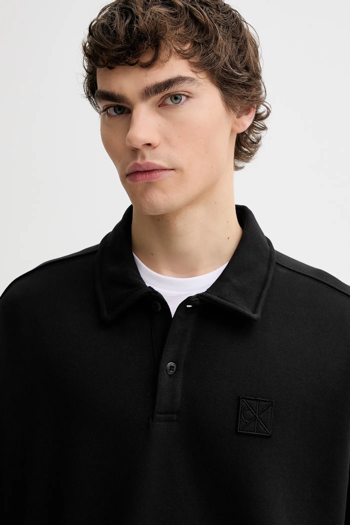 Βαμβακερή μπλούζα Calvin Klein μαύρο LV14LE202G
