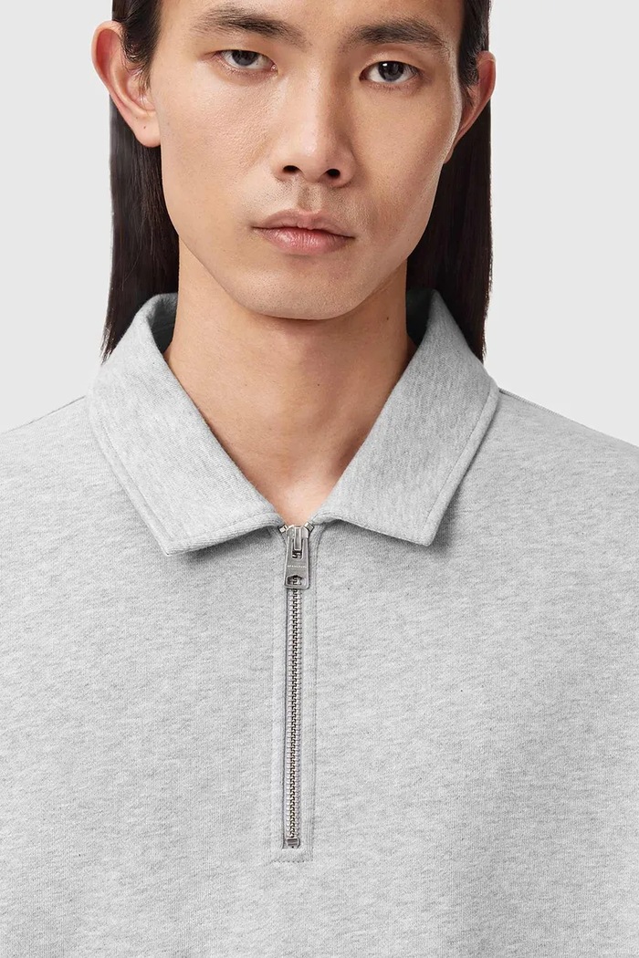 AllSaints hanorac de bumbac gri M019ND
