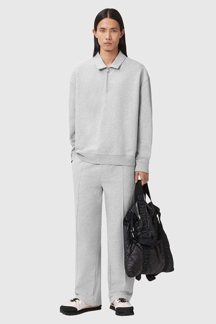AllSaints hanorac de bumbac M019ND gri