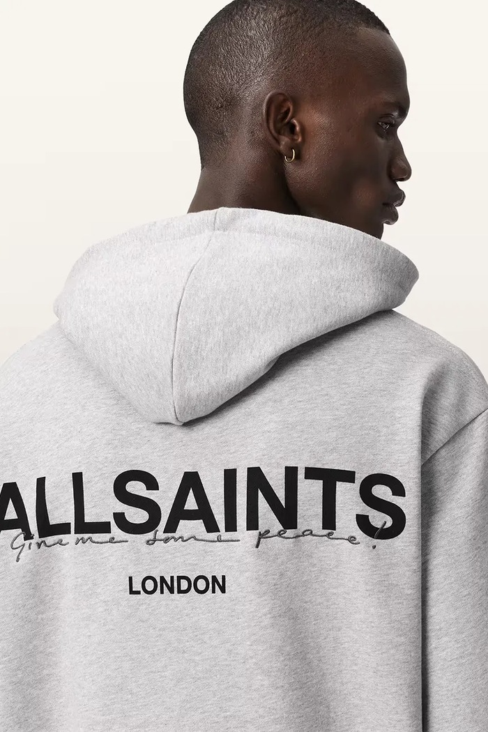 Odzież AllSaints bluza bawełniana M022ND szary