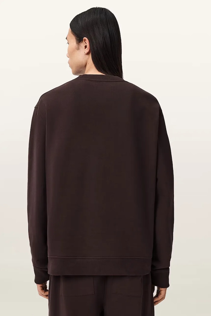 AllSaints bluza bawełniana M016ND brązowy SS26