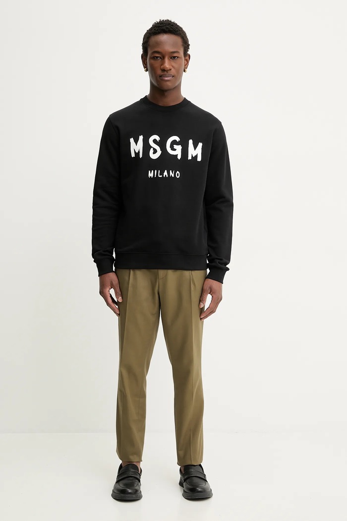 MSGM pamut melegítőfelső 2000MM513.300000 fekete SS26