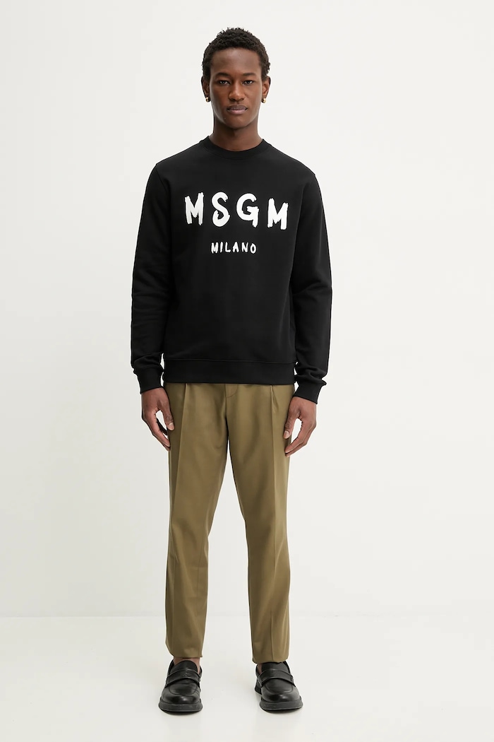 MSGM pamut melegítőfelső 2000MM513.300000 fekete SS26