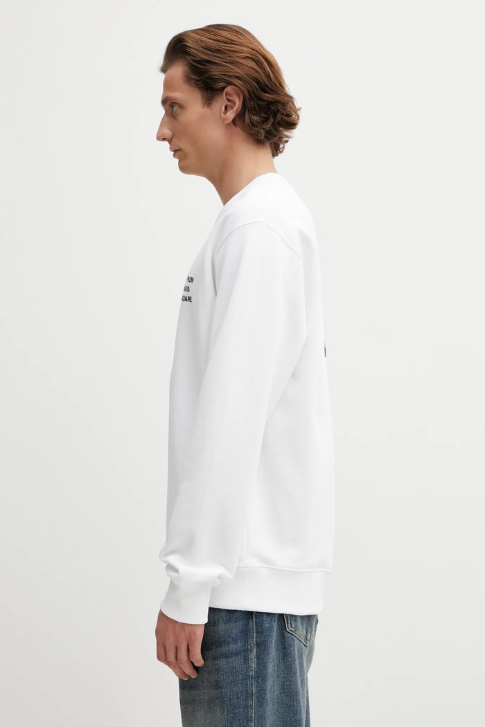 Drôle de Monsieur hanorac de bumbac Le Sweatshirt Slogan PERM.SW149.CO127.WT alb SS26