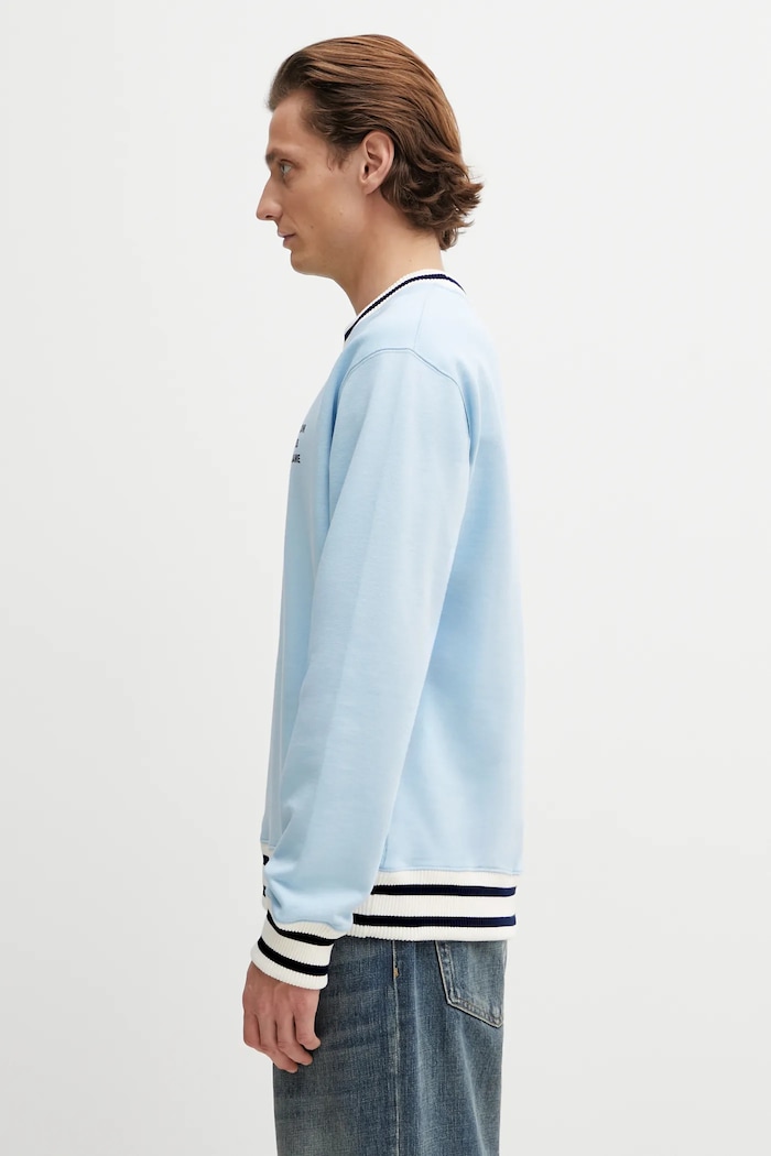 Drôle de Monsieur hanorac de bumbac Slogan Sport J.SW140.CO127.LBE albastru SS26