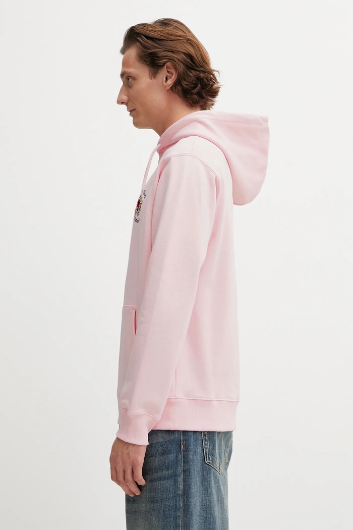 Drôle de Monsieur hanorac de bumbac Hoodie Slogan Rose J.HO169.CO127.LPI roz SS26