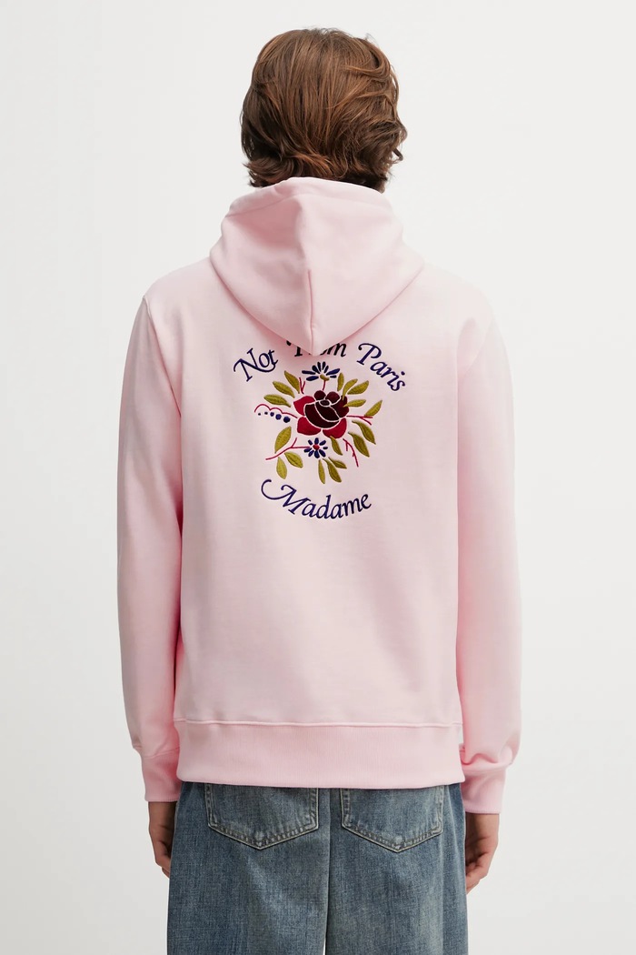 Îmbrăcăminte Drôle de Monsieur hanorac de bumbac Hoodie Slogan Rose J.HO169.CO127.LPI roz