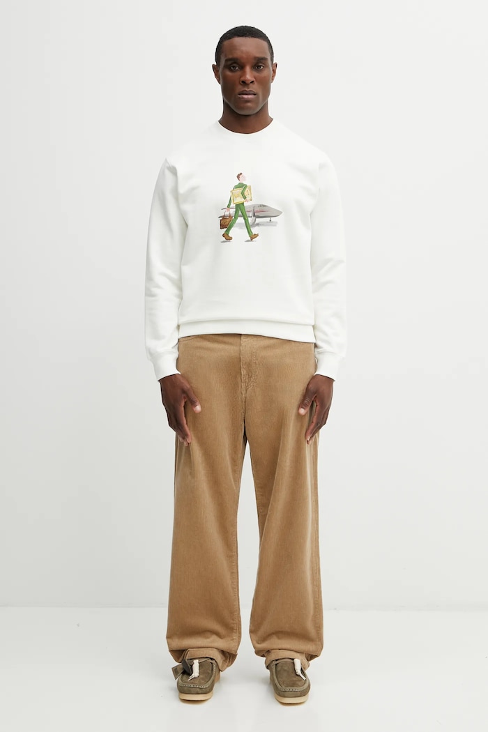 Bavlněná mikina Drôle de Monsieur Sweatshirt LHomme Au Tableau J.SW187.CO127.OW béžová