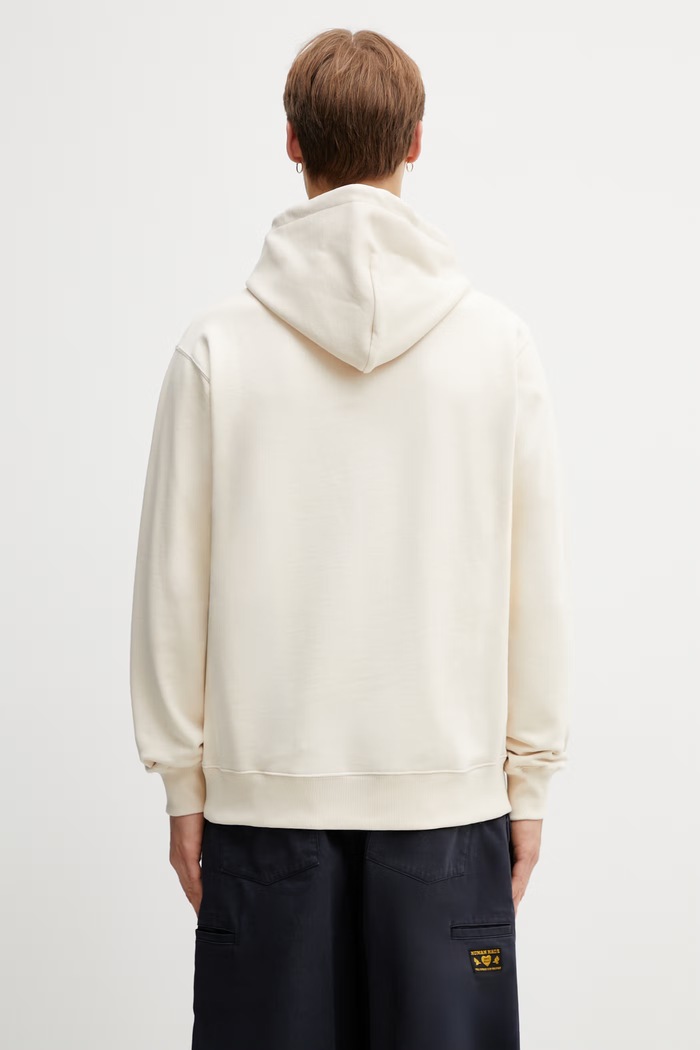 Oblečenie Drôle de Monsieur Le Hoodie Slogan Classique mikina s kapucňou bavlnená pánska K.HO161.CO127.SD béžová