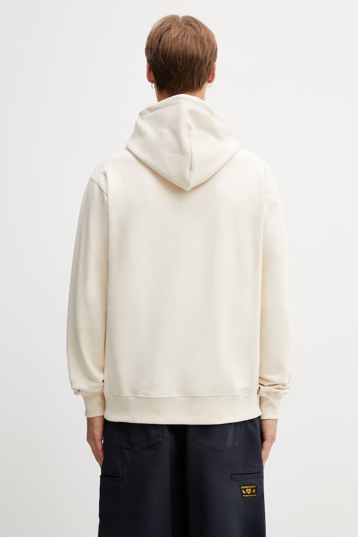 Oblečenie Drôle de Monsieur Le Hoodie Slogan Classique mikina s kapucňou bavlnená pánska K.HO161.CO127.SD béžová
