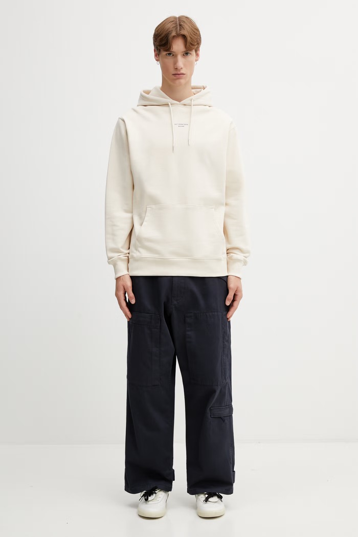 Drôle de Monsieur Le Hoodie Slogan Classique mikina s kapucňou bavlnená pánska K.HO161.CO127.SD béžová