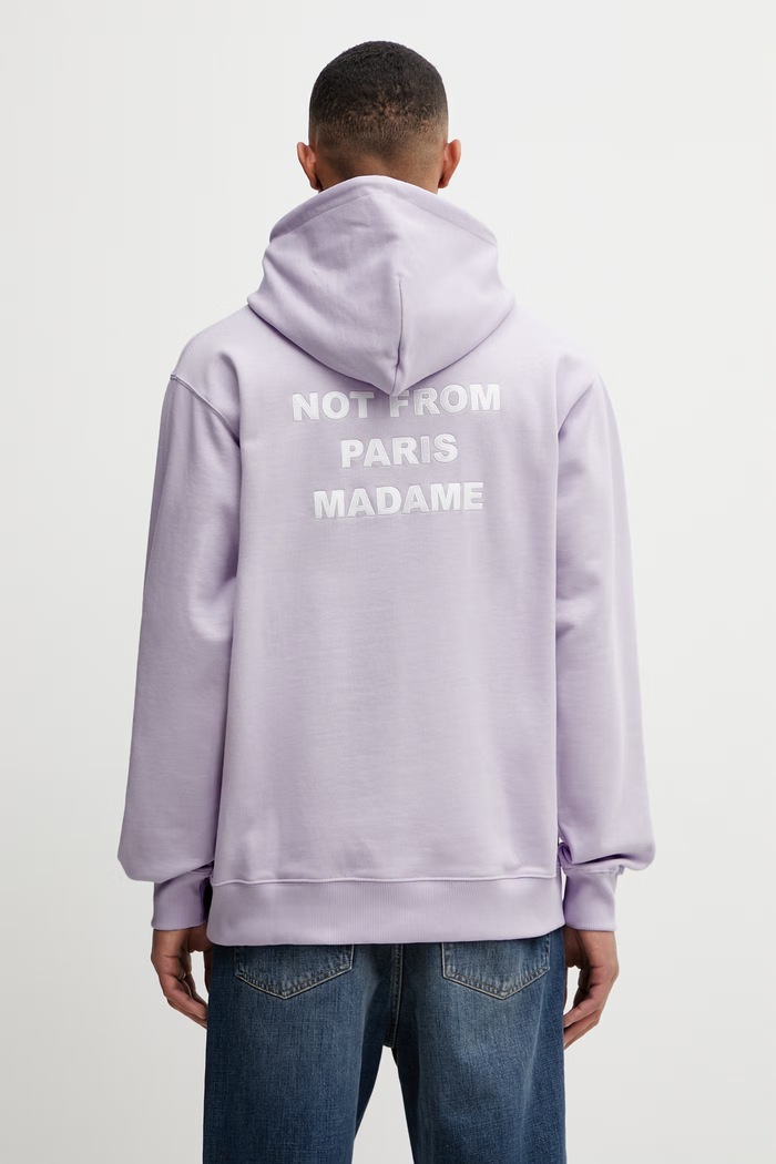 Oblečenie Drôle de Monsieur mikina s kapucňou pánska bavlnená Le Hoodie Slogan K.HO162.CO127.LAV fialová