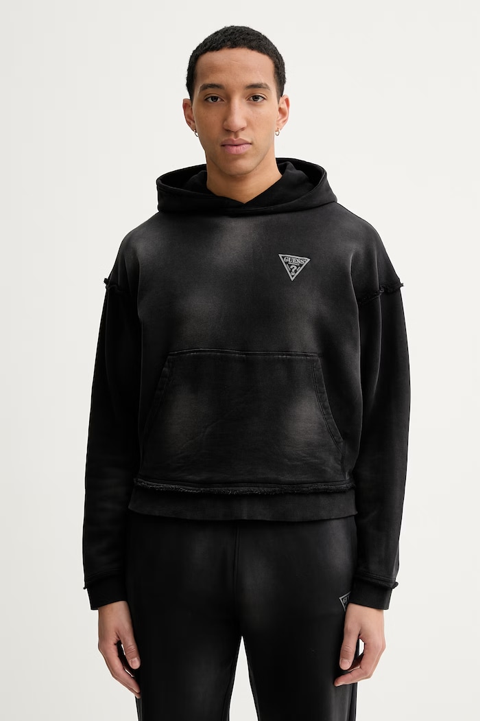 Bavlněná mikina Guess Originals potisk černá M6RQ33.KCPR1