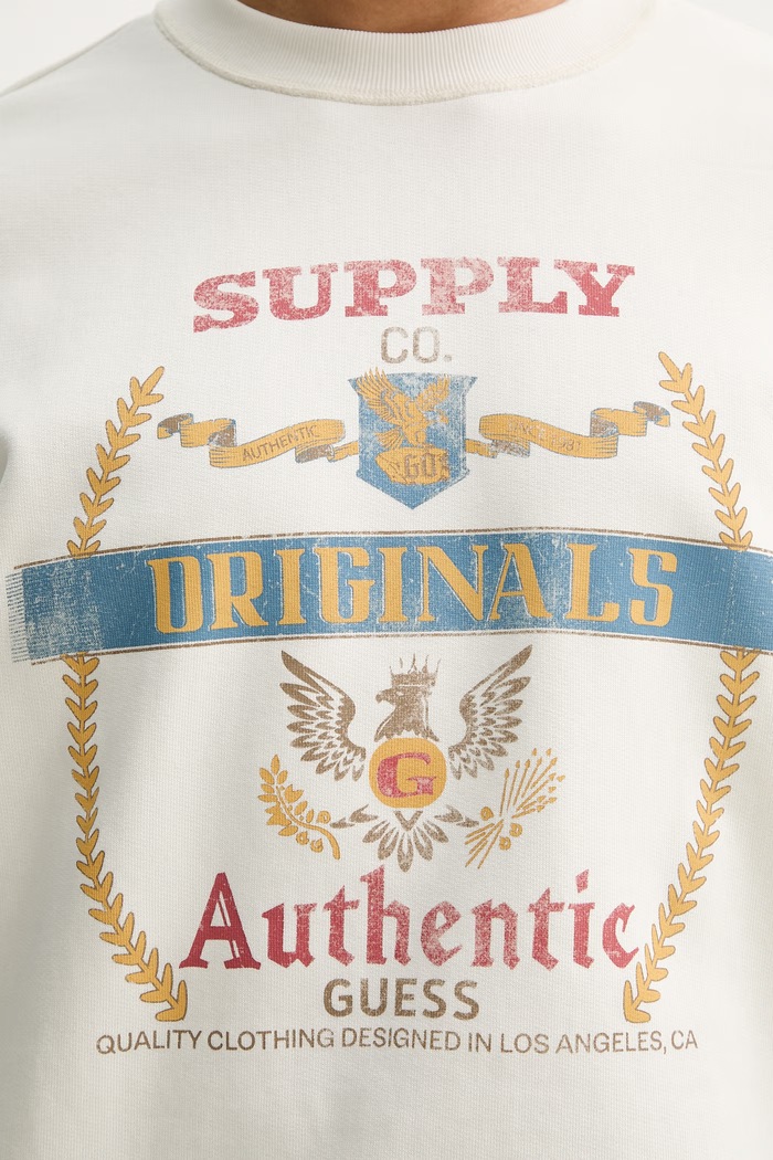 Βαμβακερή μπλούζα Guess Originals M6RQ34.KCPR1 μπεζ