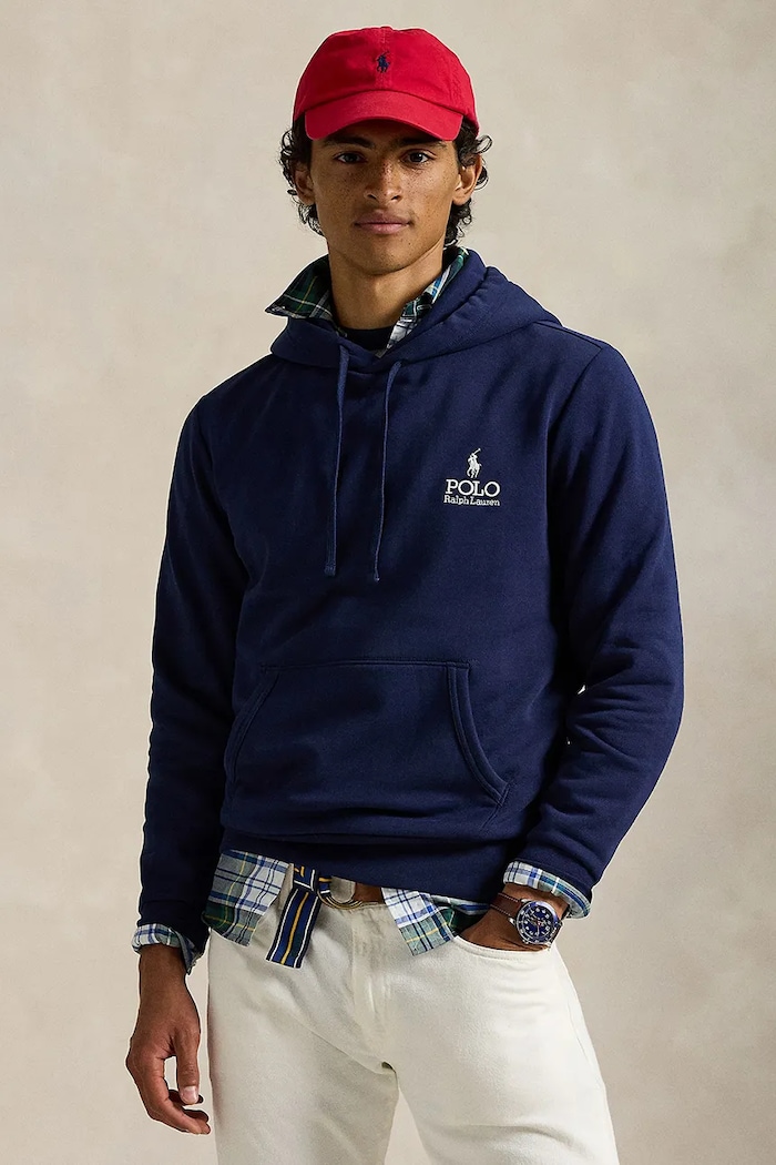 Mikina Polo Ralph Lauren s kapucňou tmavomodrá 710981137